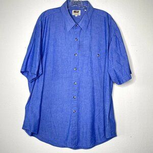 Men's Blue Short Sleeve Shirt
